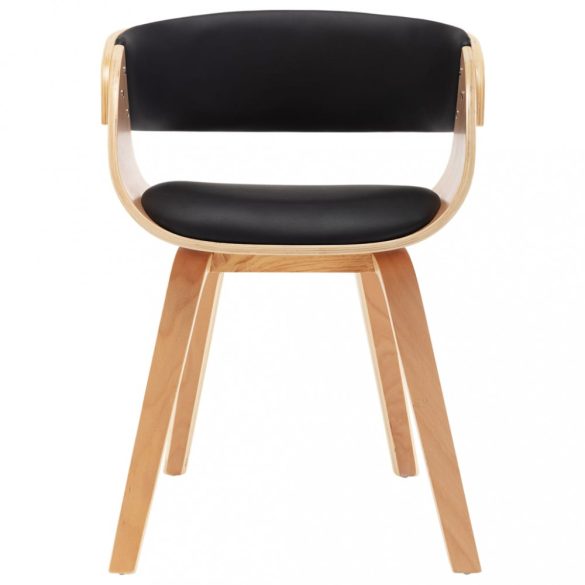 2 db fekete hajlított fa és műbőr étkezőszék