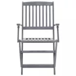 7-részes szürke tömör akácfa kerti étkezőgarnitúra