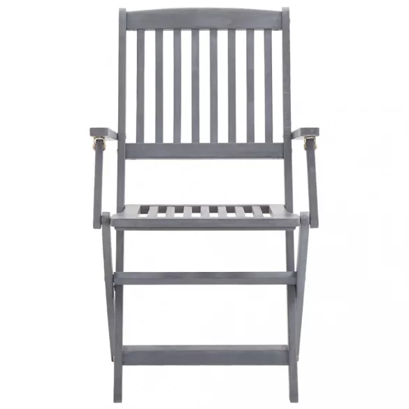 7-részes szürke tömör akácfa kerti étkezőgarnitúra