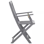 7-részes szürke tömör akácfa kerti étkezőgarnitúra