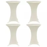 4 db krémszínű sztreccs asztalterítő bárasztalhoz Ø60 cm