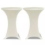 4 db krémszínű sztreccs asztalterítő bárasztalhoz Ø60 cm