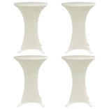 4 db krémszínű sztreccs asztalterítő bárasztalhoz Ø70 cm