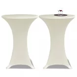 4 db krémszínű sztreccs asztalterítő bárasztalhoz Ø80 cm