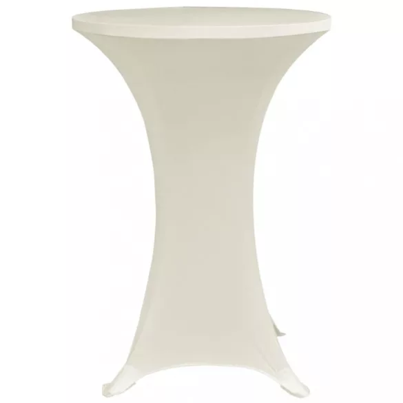 4 db krémszínű sztreccs asztalterítő bárasztalhoz Ø80 cm