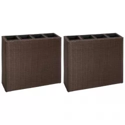 2 darab barna polyrattan kerti magaságyás 4 kaspóval