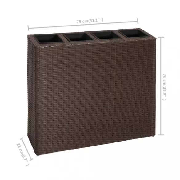 2 darab barna polyrattan kerti magaságyás 4 kaspóval