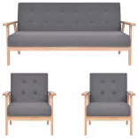 3 részes sötétszürke szövet ülőgarnitúra