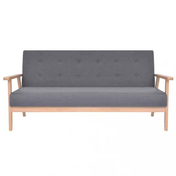 3 részes sötétszürke szövet ülőgarnitúra