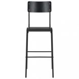 2 darab fekete tömör furnérlemez és acél bárszék