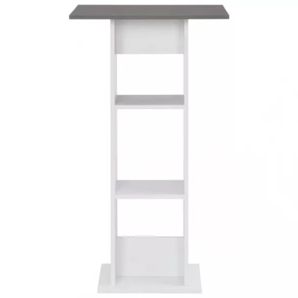 fehér és antracitszürke bárasztal 60 x 60 x 110 cm