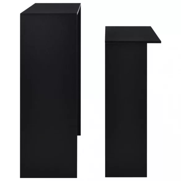 fekete bárasztal 2 asztallappal 130 x 40 x 120 cm