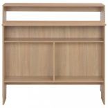 tölgyfa színű bárasztal 2 asztallappal 130 x 40 x 120 cm