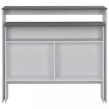 fehér és szürke bárasztal 2 asztallappal 130 x 40 x 120 cm