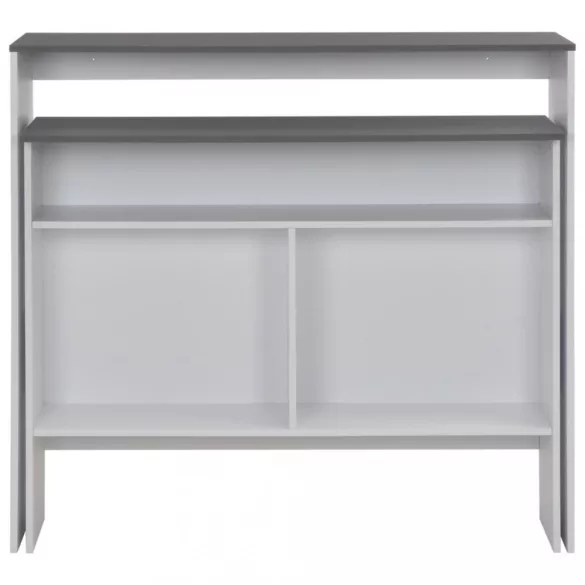 fehér és szürke bárasztal 2 asztallappal 130 x 40 x 120 cm