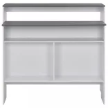 fehér és szürke bárasztal 2 asztallappal 130 x 40 x 120 cm