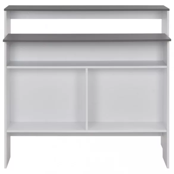 fehér és szürke bárasztal 2 asztallappal 130 x 40 x 120 cm