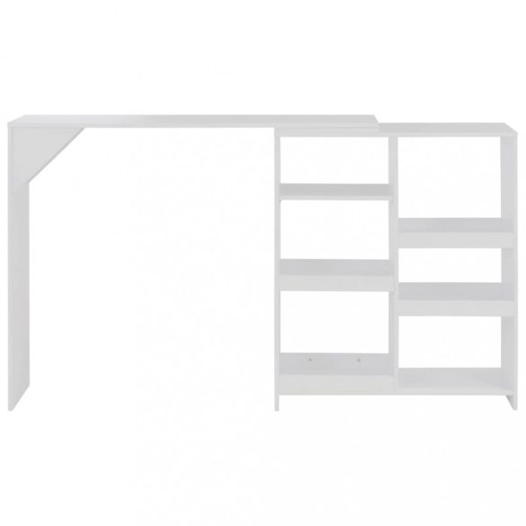 fehér bárasztal mozgatható polccal 138 x 39 x 110 cm