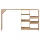 tölgy-színű bárasztal mozgatható polccal 138 x 39 x 110 cm