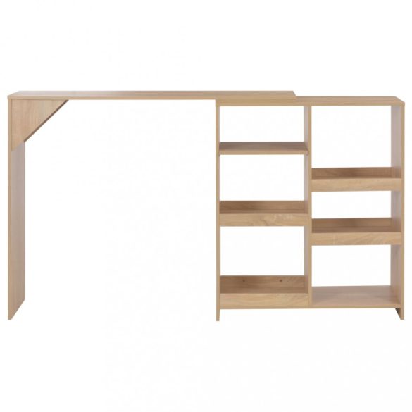 tölgy-színű bárasztal mozgatható polccal 138 x 39 x 110 cm