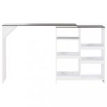 fehér bárasztal mozgatható polccal 138 x 39 x 110 cm