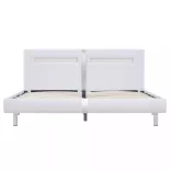 fehér LED-es műbőr ágykeret 180 x 200 cm