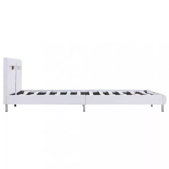 fehér LED-es műbőr ágykeret 180 x 200 cm