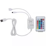 fehér LED-es műbőr ágykeret 180 x 200 cm