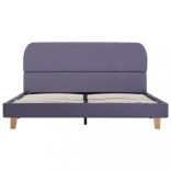 világosszürke szövetkárpitozású ágykeret 140x200 cm