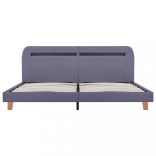 világosszürke szövetkárpitozású LED-es ágykeret 160 x 200 cm