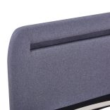 világosszürke szövetkárpitozású LED-es ágykeret 160 x 200 cm