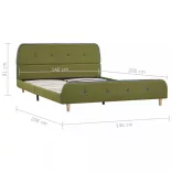 zöld szövet ágykeret 140 x 200 cm