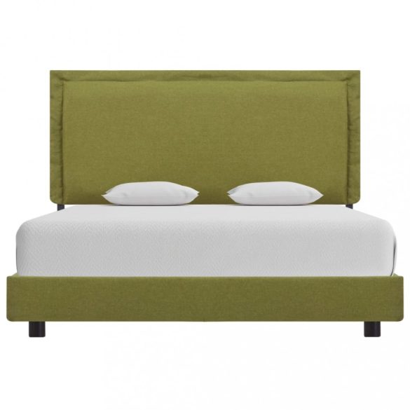zöld szövetkárpitozású ágykeret 140 x 200 cm