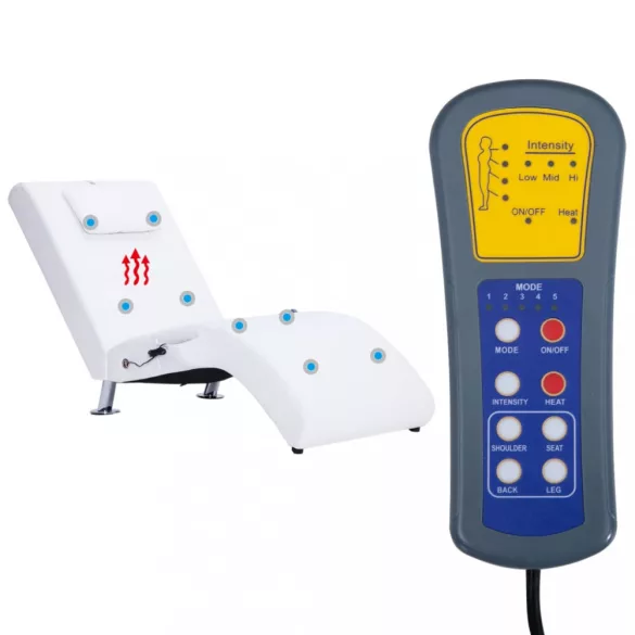 fehér masszázsfunkciós műbőr dívány párnával