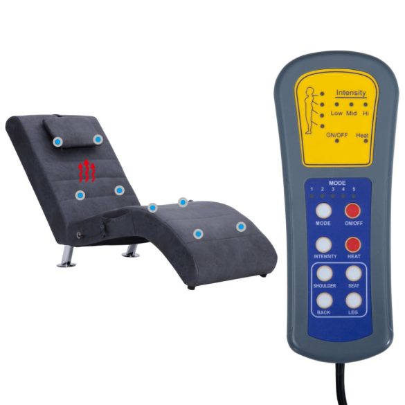 szürke masszázsfunkciós művelúr dívány párnával