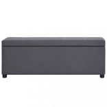 szürke műbőr pad tárolórekesszel 116 cm