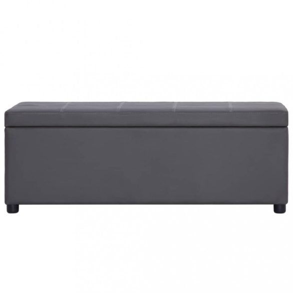 szürke műbőr pad tárolórekesszel 116 cm