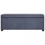 szürke művelúr pad tárolórekesszel 116 cm