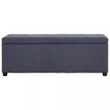 sötétszürke poliészter pad tárolórekesszel 116 cm