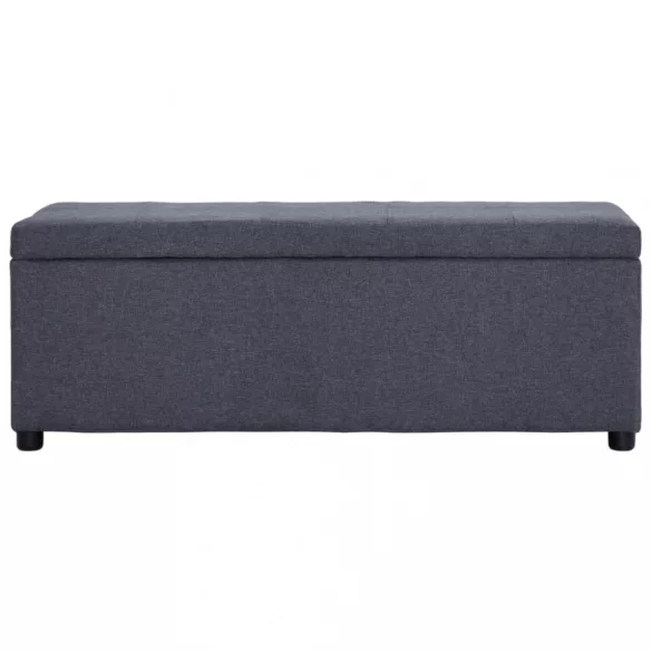 sötétszürke poliészter pad tárolórekesszel 116 cm