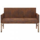 barna művelúr pad karfával 140 cm