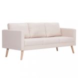 3-személyes krémszínű szövetkanapé