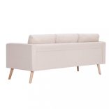 3-személyes krémszínű szövetkanapé