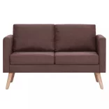2-személyes barna szövetkanapé