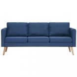 3-személyes kék szövetkanapé