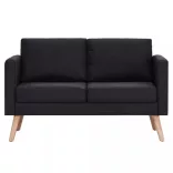 2-személyes fekete szövetkanapé