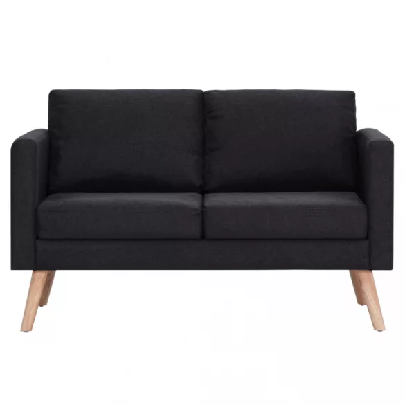 2-személyes fekete szövetkanapé