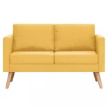 2-személyes sárga szövetkanapé
