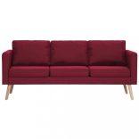 3-személyes bordó szövetkanapé