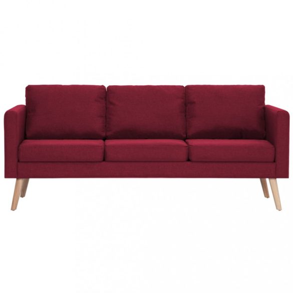 3-személyes bordó szövetkanapé